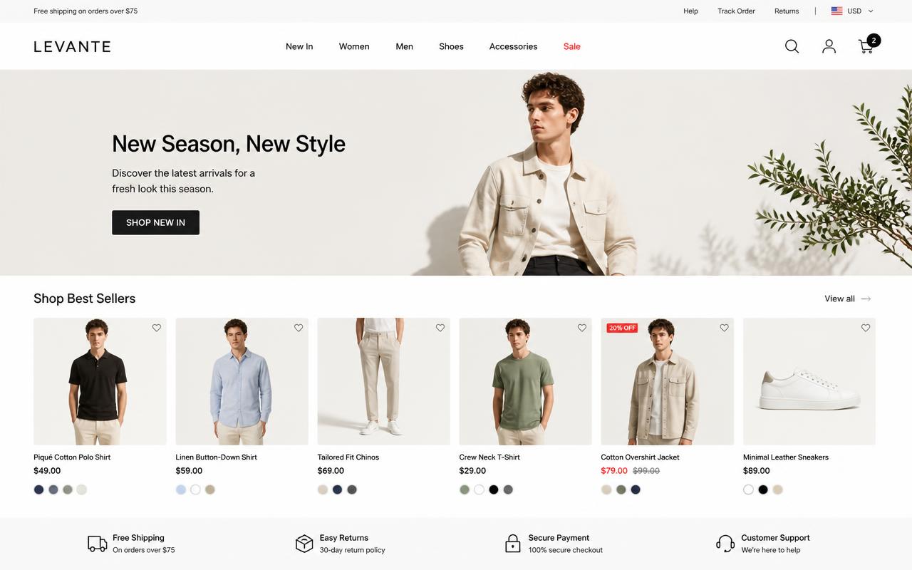 Sitio web de Tienda online